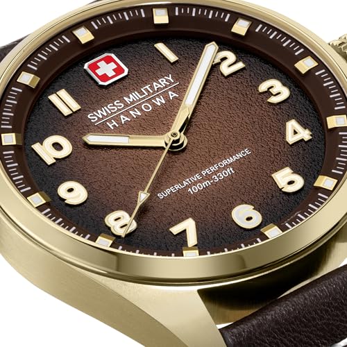 Swiss Military Hanowa Greyhound Brown Dial Analog Watch for Men - SMWGA0001551