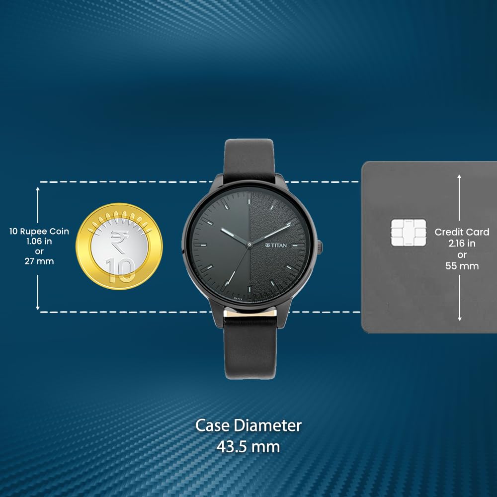 Titan Women's Precision Simplicity Analog Watch: Black Gradient Dial with Leather Strap-NS2648NL01/NT2648NL01