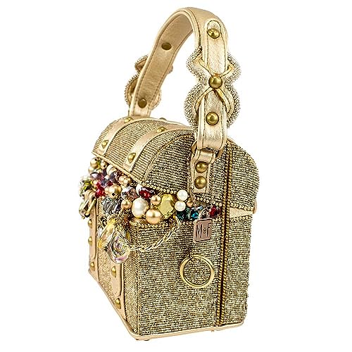 Mary Frances Secret Top Handle Treasure Chest Handbag, Gold, Gold