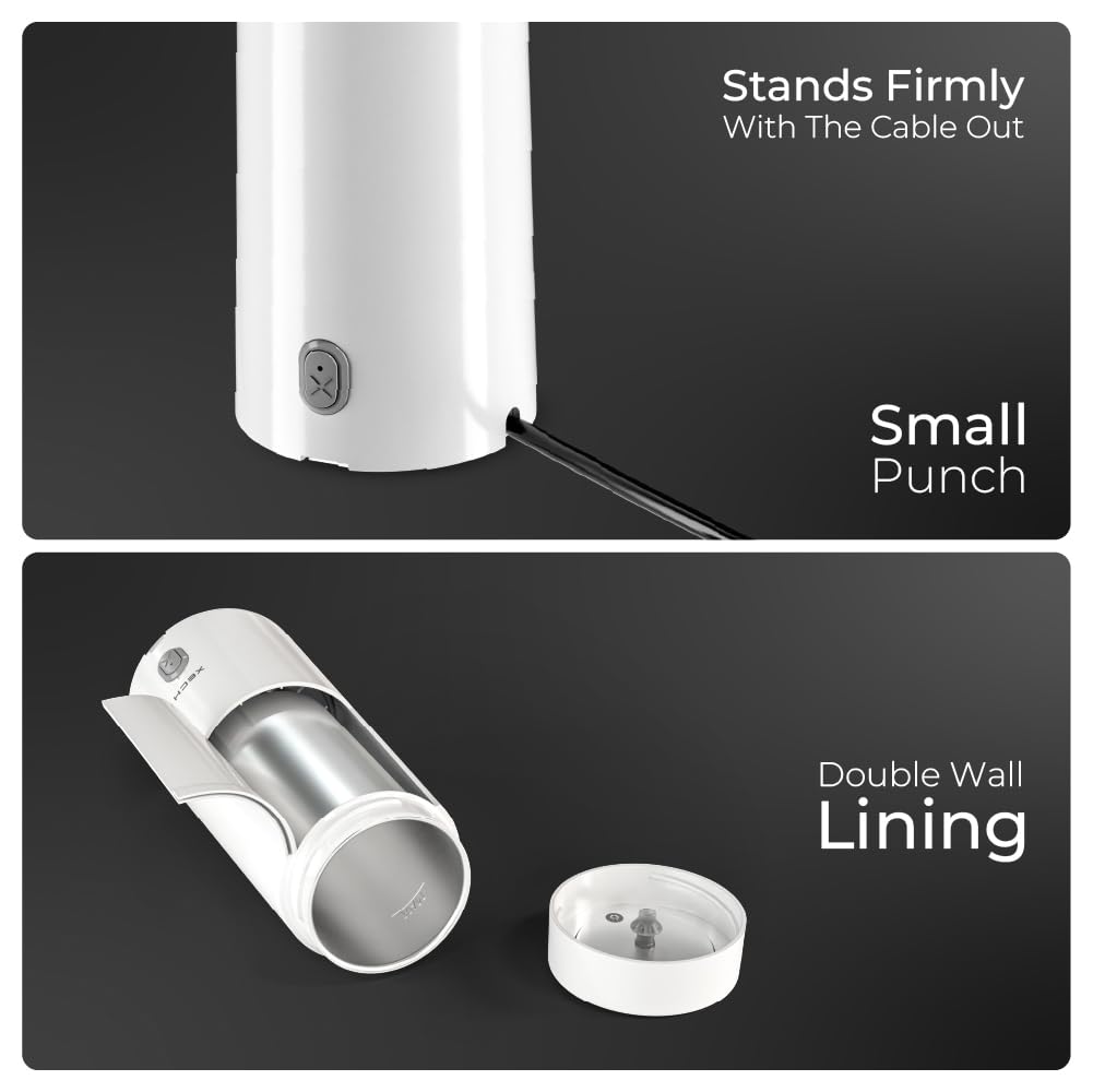 XECH Small Electric Kettle For Travel Hot Water Mini Kettle In-Built Cable Portable Bottle Design 300W Heating Element to Boil Water and Prepare Tea Coffee without Milk (Hydroboil Lite)