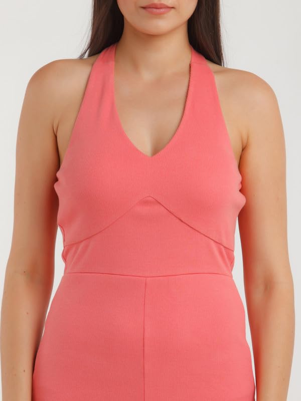 Zink Z Women's Pink Solid Fitted Playsuit