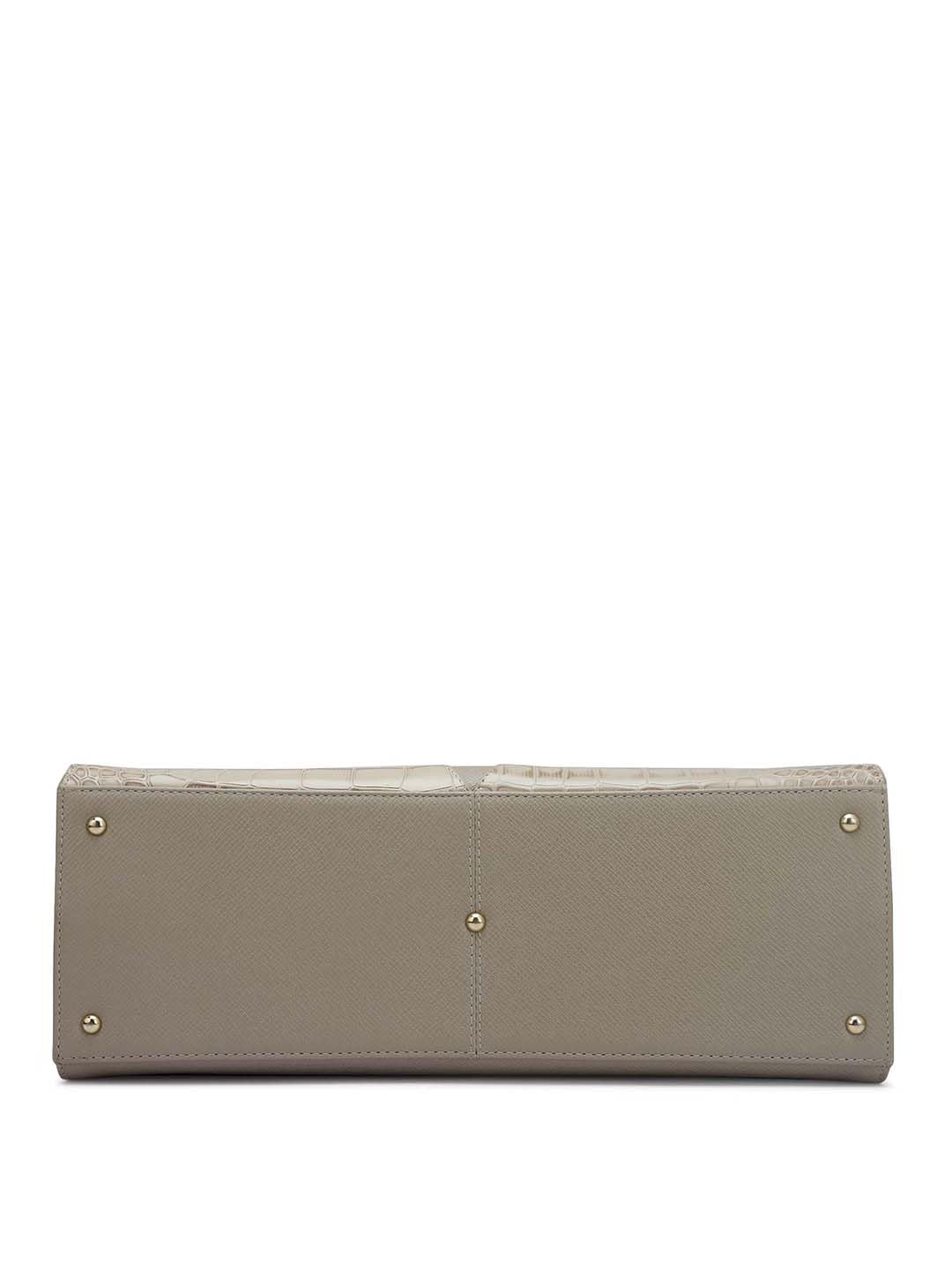 Da Milano Genuine Leather White Book Tote (01673) (Medium)