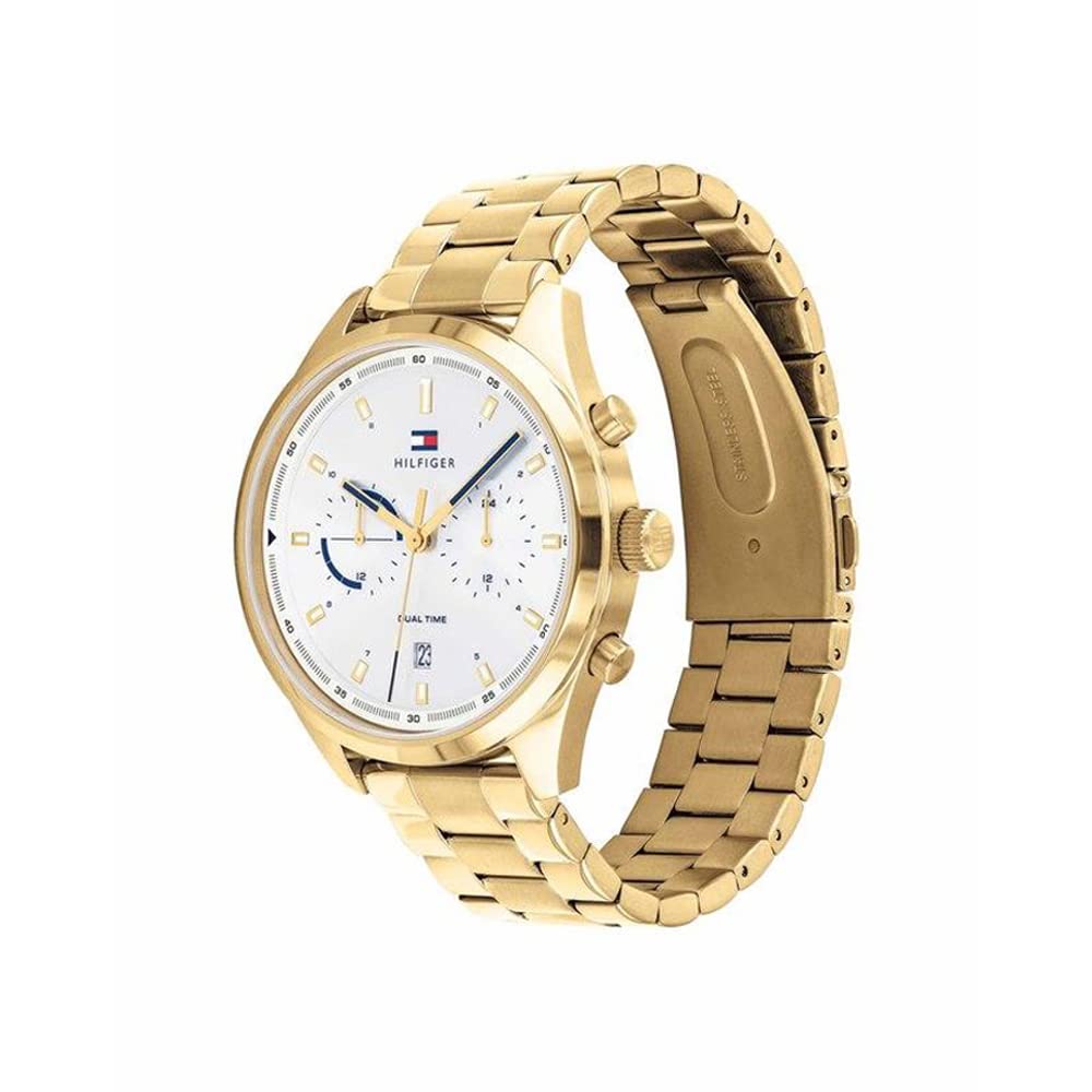 Tommy Hilfiger Mens Bennett Silver White Dial Analogue Watch - TH1791726