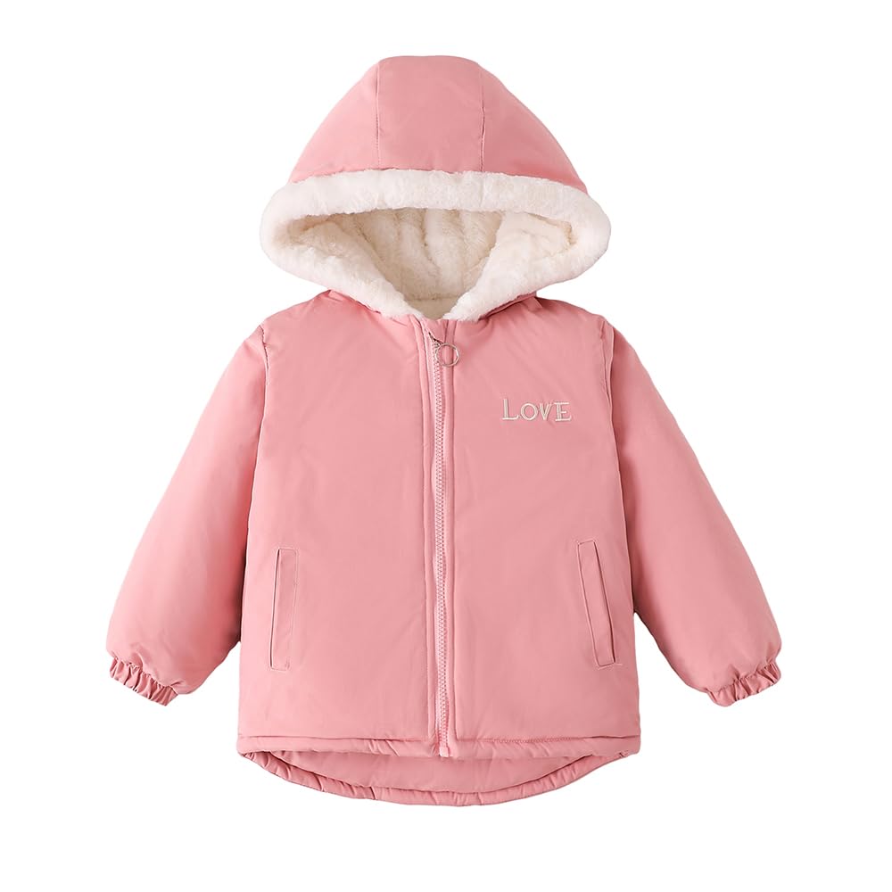 Hopscotch Girls Full Sleeves Pink Bunny Applique Hooded Jacket (3-4 Years)