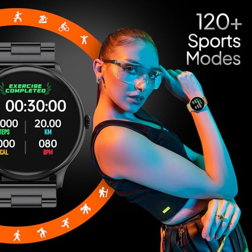 Fire-Boltt Newly Launched Phoenix Ultra Blaze Luxury Stainless Steel, Bluetooth Calling Smart Watch, AI Voice Assistant, Metal Body with 120+ Sports Modes, SpO2, Heart Rate Monitoring (Black)