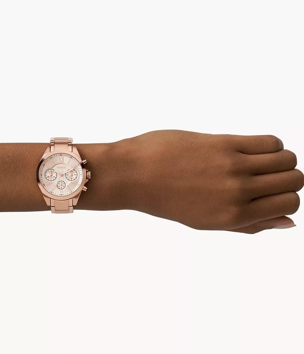Fossil Fashion Analog Rose Gold Dial Women's Watch-BQ3036 Stainless Steel, Rose Gold Strap