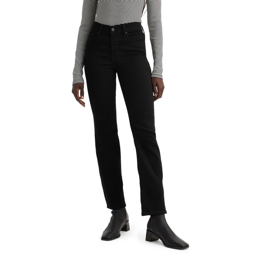 Levi's Women's 314 Shaping Straight Jean, Soft Black, 30Wx32L