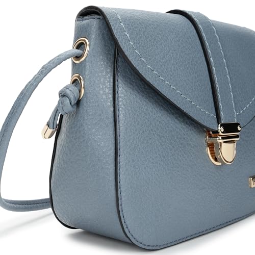 Fastrack BuckleUp Sling | Faux-Leather Women’s Handbag | Blue Bag with Buckle & Zipper Closure | Everyday Casual Carry