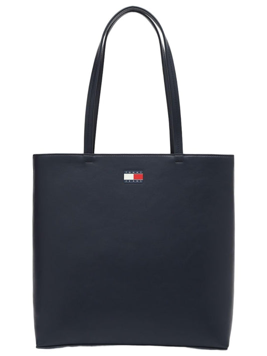 Tommy Hilfiger Solid Blue Pu Tote Bags