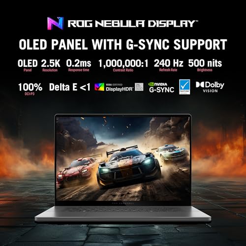 ASUS ROG Zephyrus G16,Intel Core Ultra 9 285H Gaming Laptop(RTX 5080-16GB/120W TGP/32GB/2TB/2.5K QHD+/16"/240Hz/Windows 11/M365 Basic (1Year)*/Office Home 2024/Eclipse Gray/1.95 Kg) GU605CW-QR133WS
