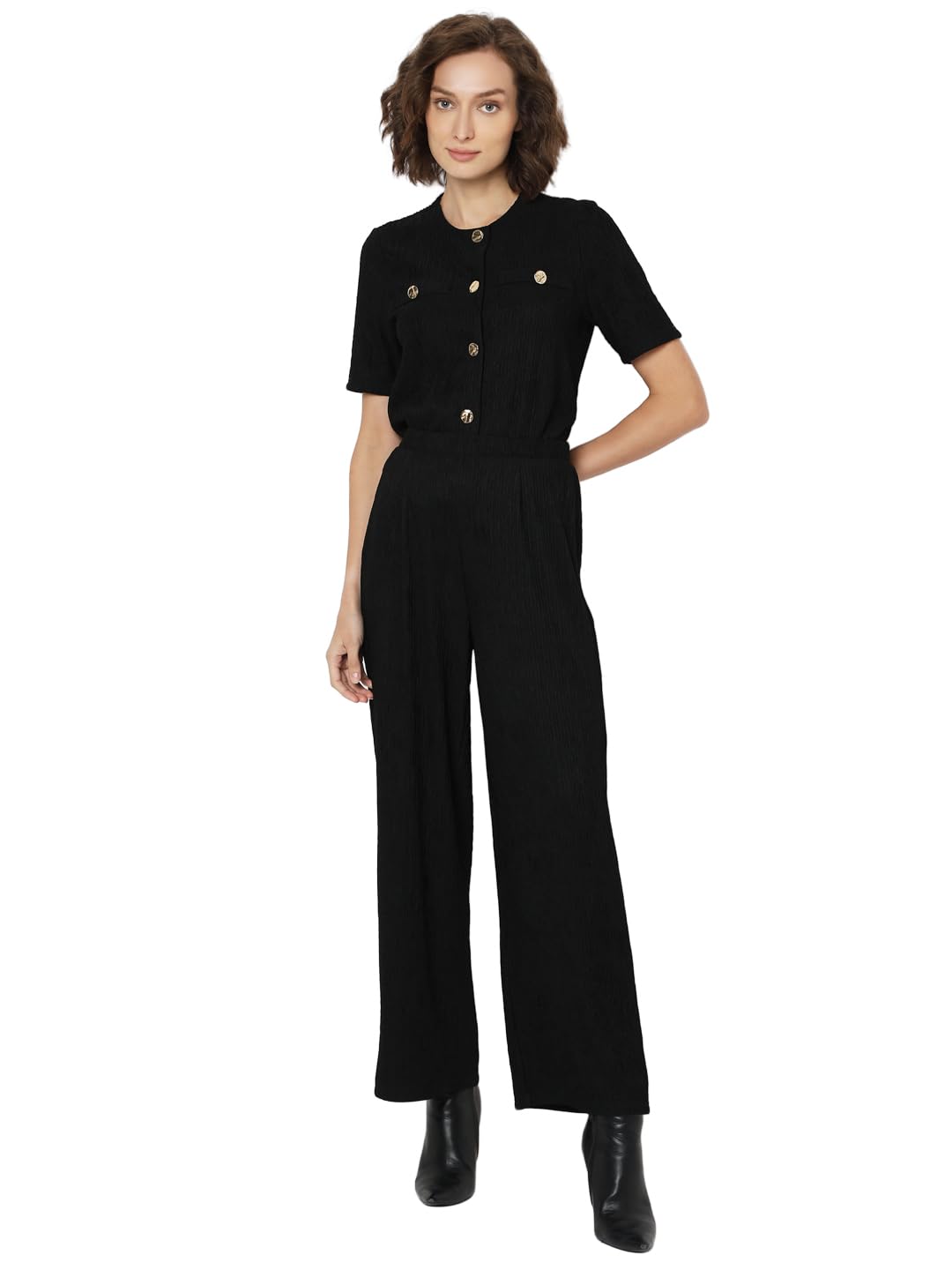 VERO MODA Women's Straight Fit Black Pants