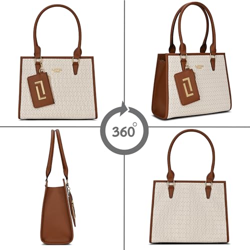 Lavie Luxe Women's Monogram Quad26 Medium Tote Handbag | Tote Bag For Work | Ladies purse | Stylish Shoulder Bag | Gift For Women