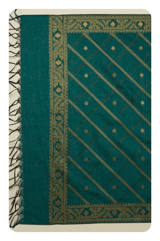 Soch Womens Turquoise Blue Polyester Jamdani Dupatta