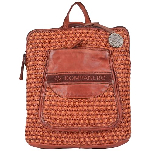 KOMPANERO Genuine Leather Backpack (B-13347-Cognac)