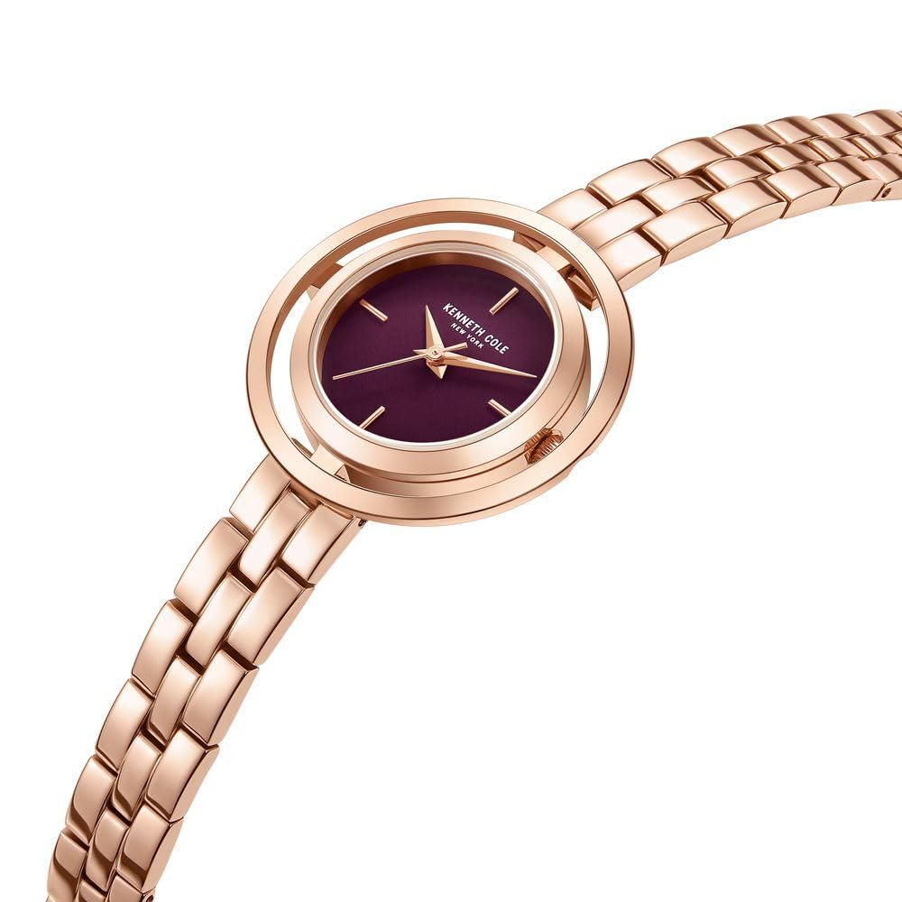 Kenneth Cole Quartz Analog Purple Dial Stainless Steel Strap Watch for Women-KCWLG2237102LD