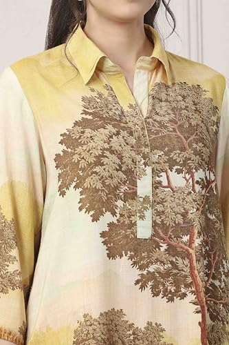 Biba Women Green Viscose Rayon Straight Suit Set_36