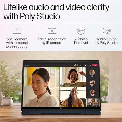 HP Envy x360 AI Laptop, Intel Core Ultra 5 125U, 12 TOPS, 16GB LPDDR5, 512GB SSD, (Win11, Office21, Blue, 1.44 kg) Touchscreen, 3K, OLED, 14-inch (35.6cm), Integrated graphics, 5MP IR camera, fc0078TU