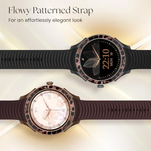 Fastrack Ella Women Smartwatch with 1.2" inch AMOLED Display,Patterned Bezel,AI Watchface & AI Chat,Functional Crown,24/7 Health Suite,BT Calling,SpO2,HRM,IP68, Multiple Menu Styles,Games - Dark Wine