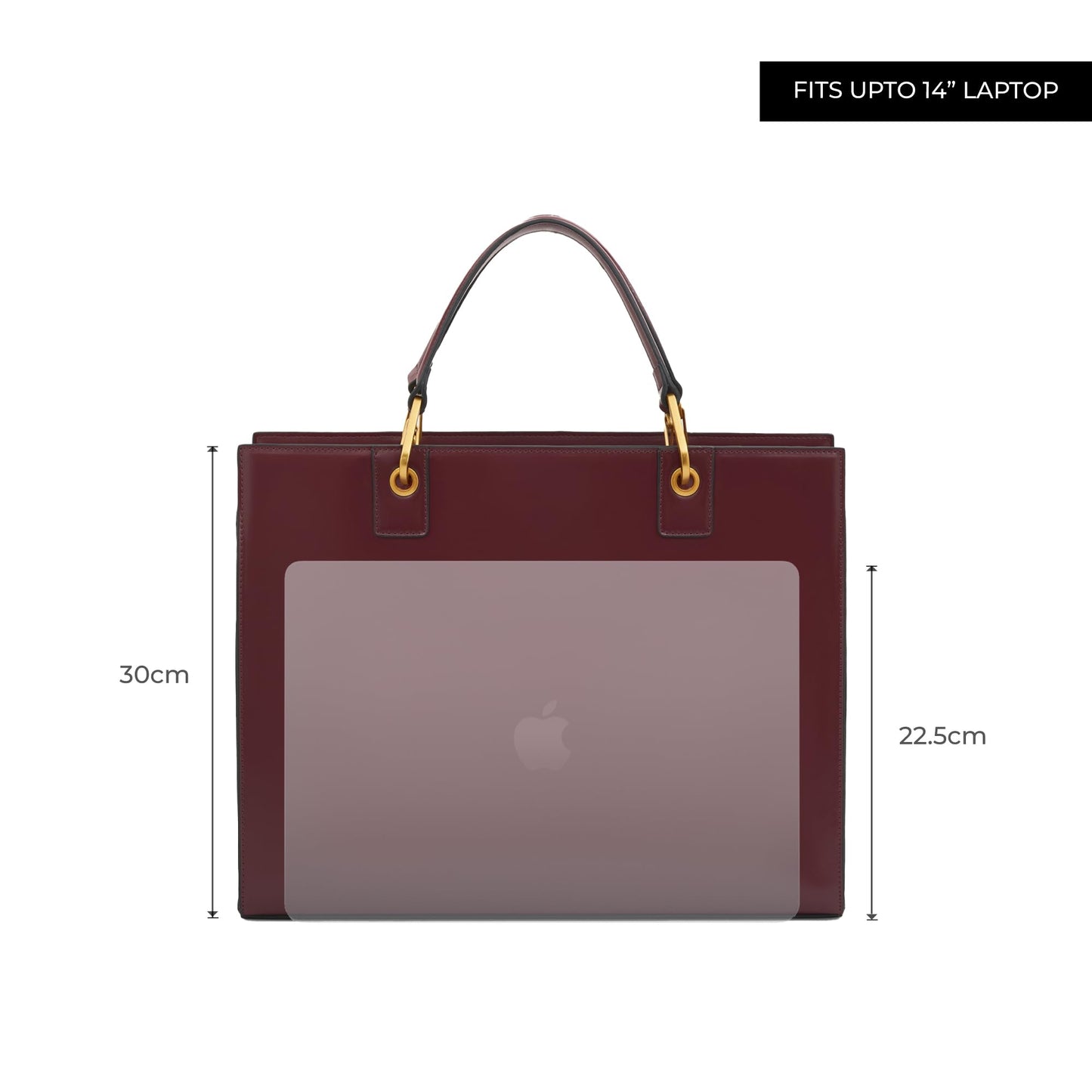 Miraggio Ace Laptop Tote Bag For Women With Detachable Sling Strap | Fits Upto 14 Inches Laptop | Office Bag For Women Stylish (Wine)