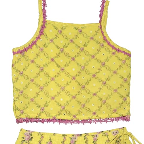 BIBA Girls PRINTED STRAIGHT KID(KWSPRING SONGS5915_LIME YELLOW_15)