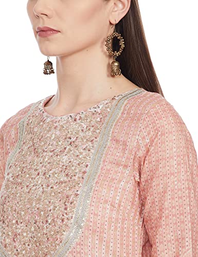 W for Woman Dark Green Printed Kurta with Embroidery_21AUW13699-115116_S