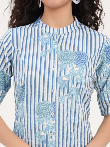 Divena Blue Floral Printed Cotton Co-ords Sets