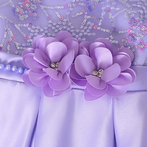 Hopscotch Girls Purple Full Sleeves Sequinned Floral Party Dress for Age (3-4 Years)