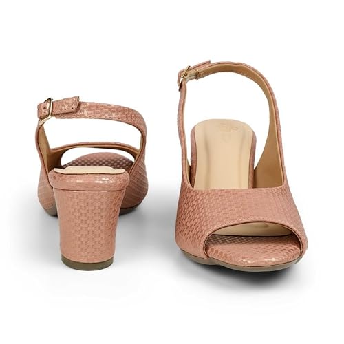 tresmode PEEP Pink Women's Dress Peep-Toe Sandals in Size 7 UK / 40 EU