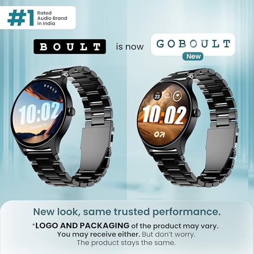 GOBOULT Rover Pro Smartwatch 1.43'' AMOLED, BT Calling 5.3, 1000 Nits Brightness, IP68, 150+ Watchfaces, 120+ Sports Modes, AI Voice Assistant, SpO2 Monitoring (Coal Black)