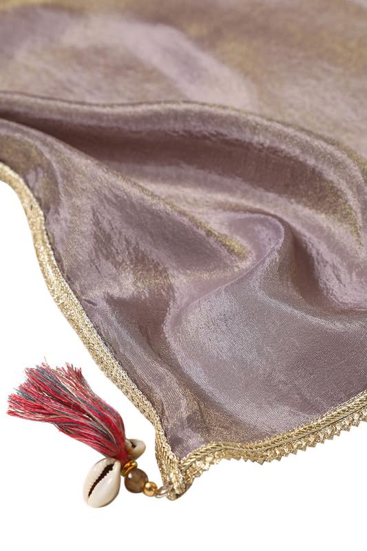 Soch Womens Grey Tissue Suit Set With Stones And Sequins