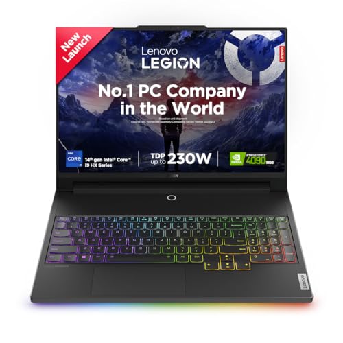 Lenovo Legion 9 2024 Intel Core i9-14900HX 16" (40.64cm) 3.2K Mini LED 1200Nits 165Hz Gaming Laptop (64GB/2TB SSD/Win 11/Office 2021/NVIDIA RTX 4090 16GB/3 Month Game Pass/Black/2.6Kg), 83G0003AIN