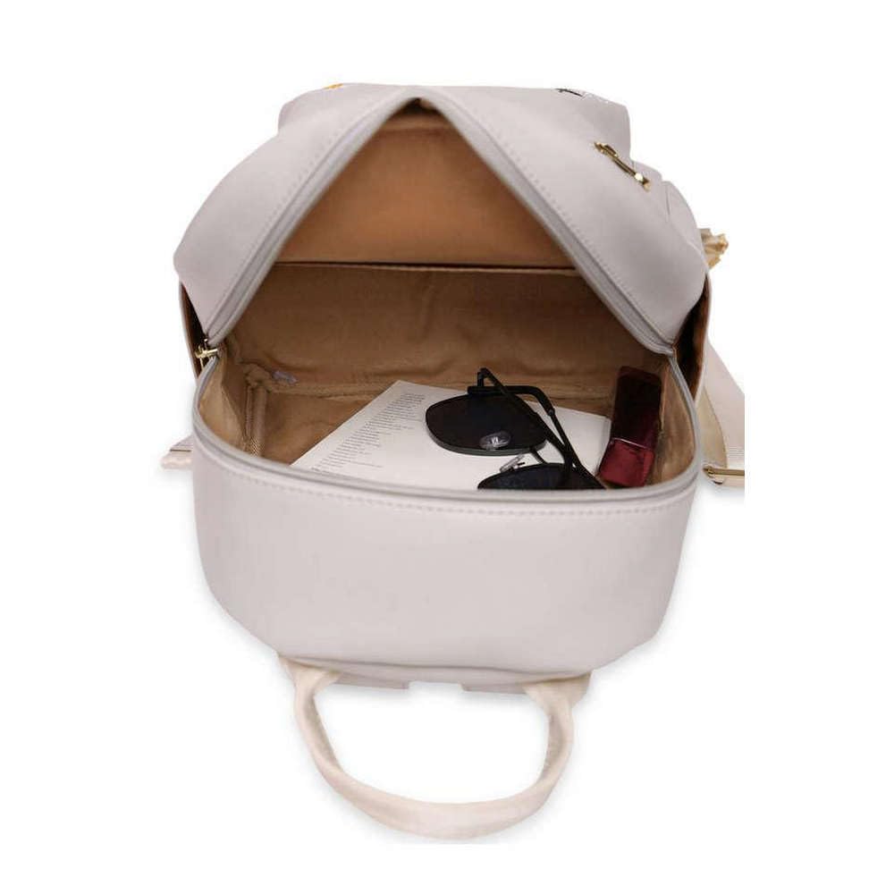 Caprese Zipper Kyle Faux Leather Women's Casual Wear Backpack (Grey, Small)