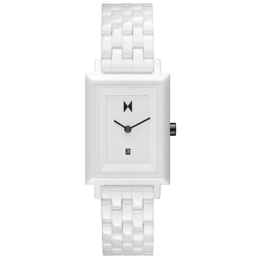 MVMT Sig Square Ceramic Analog White Dial Women's Watch-28000205-D