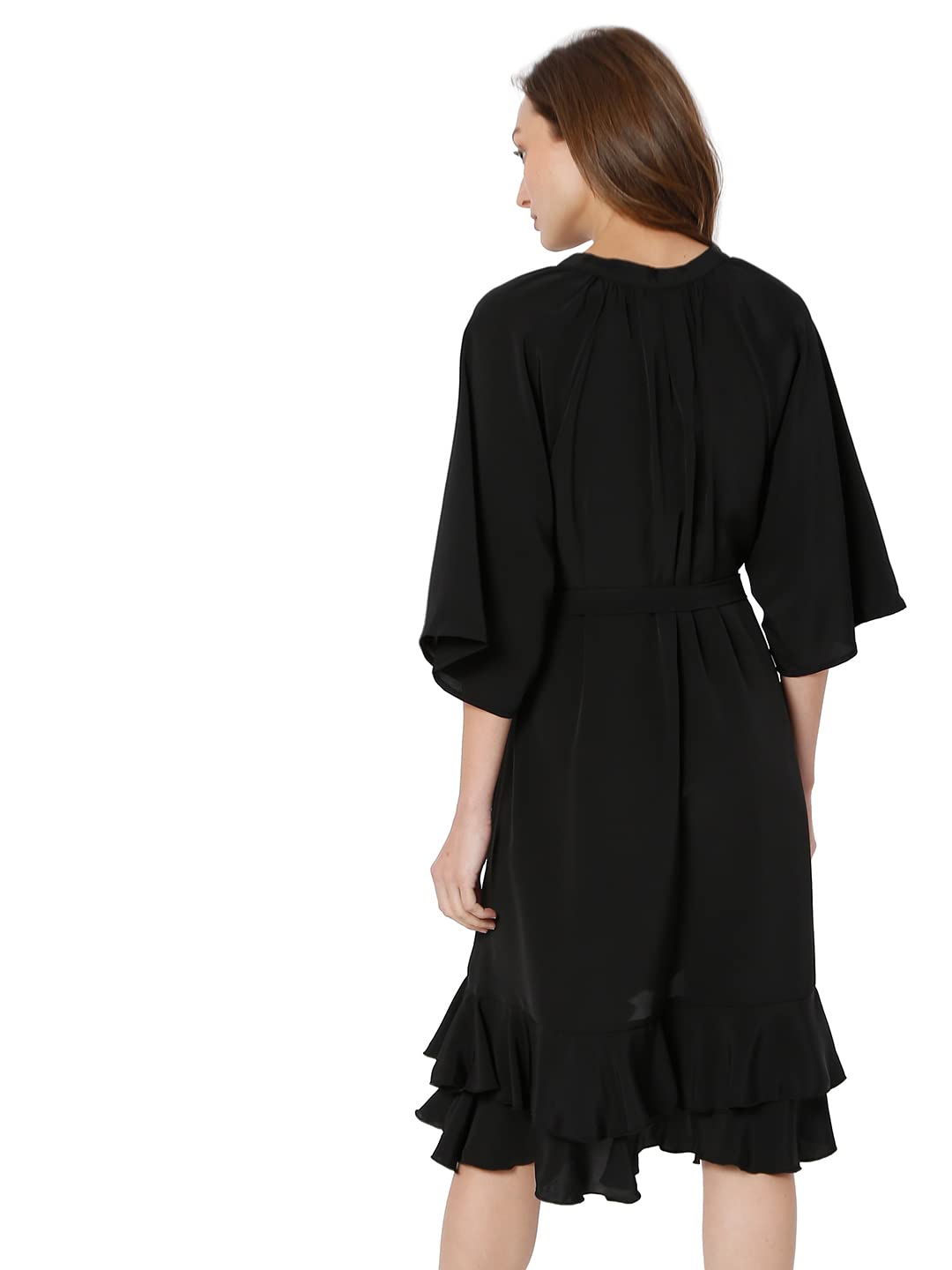 Vero Moda Women's Polyester A-Line Mini Dress (281053701- Black_XL)