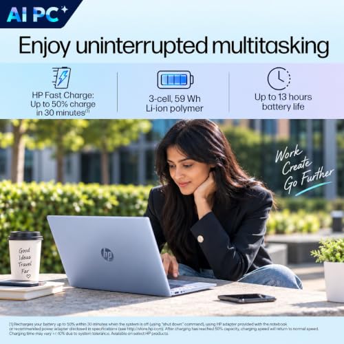 HP OmniBook 5, Intel Core Ultra 5 225U, 16GB LPDDR5 RAM, 1TB SSD, 16-inch WUXGA 2K IPS Anti-Glare Display, Win 11, Microsoft 365 Basic* + Office 2024, Sky Blue, 1.77 kg, Backlit KB, AI PC, af1109TU