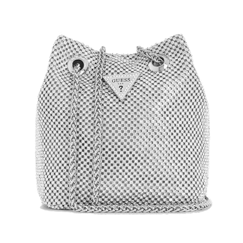 GUESS Silver Embellished Aluminium Lua Mini Pouch