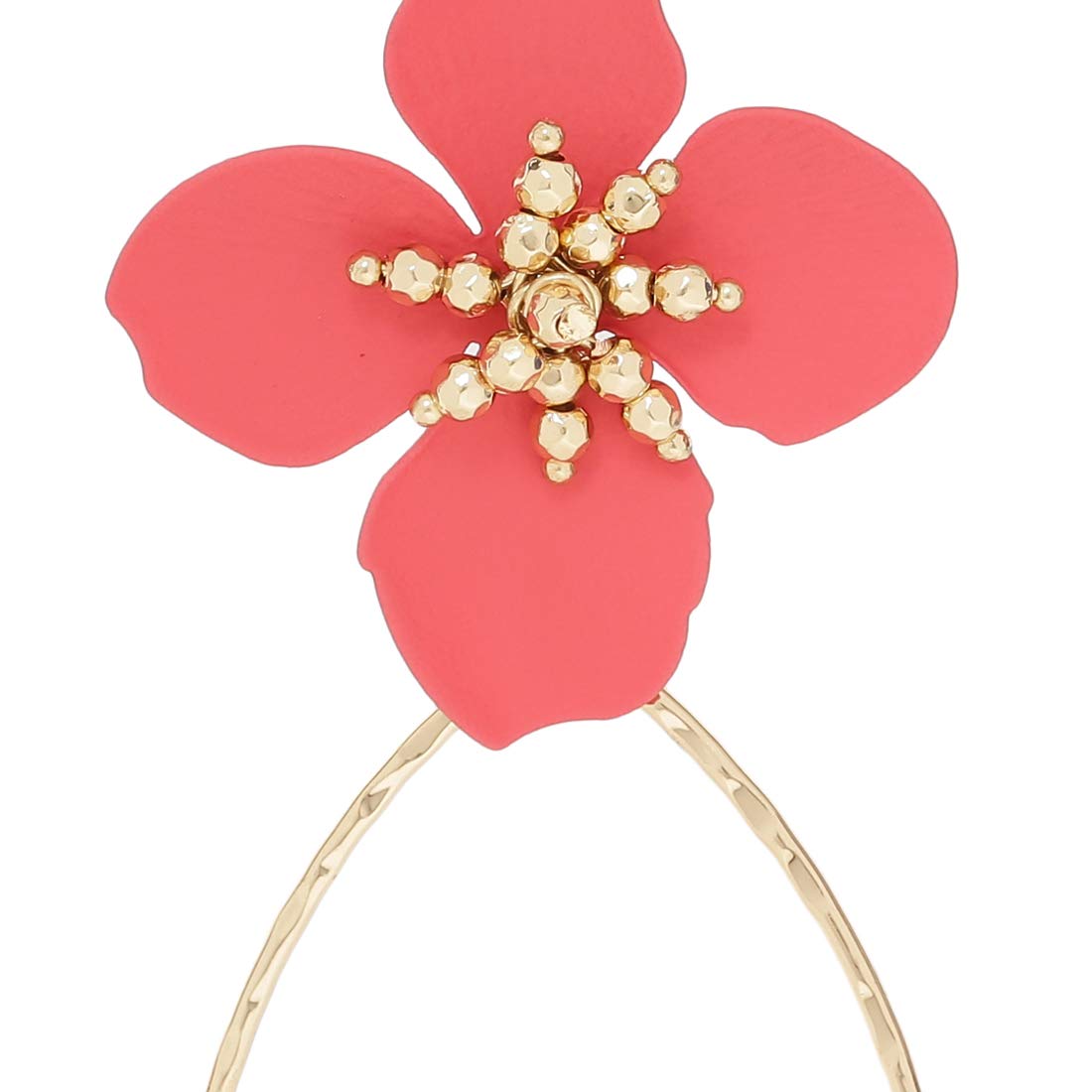 Aaishwarya Red Floral Waterdrop Oversized Dangle Earrings For Women And Girls.