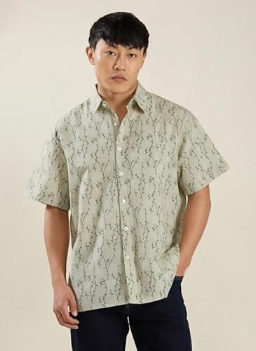 MARK & ALBERT Mens Half Sleeves Linen Shirt | Stylish Casual Shirt for Men