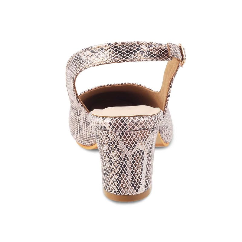 tresmode Snump Gold Women's Dress Block Heel Pump Sandals in Size 5 UK / 38 EU