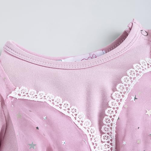 Hopscotch Girls Lilac Full Sleeves Lace Embellished Onesie For Age (6-9 Months)