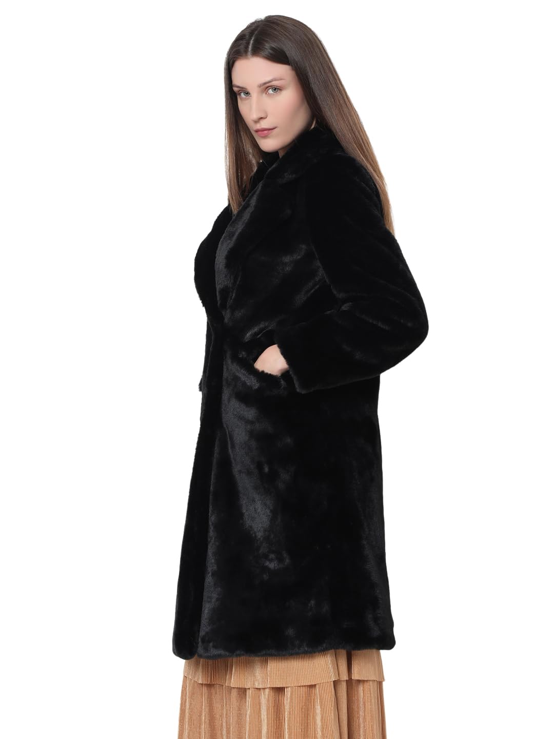 Vero Moda Women's Relaxed Fit Black Coat