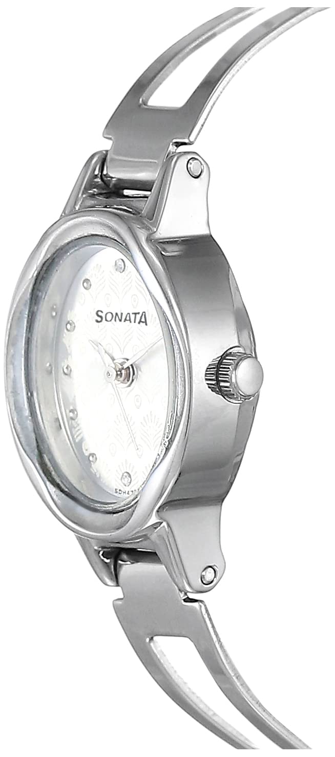 Sonata Pankh Silver Dial Women Analog Watch With Stainless Steel Strap-NS8085SM02
