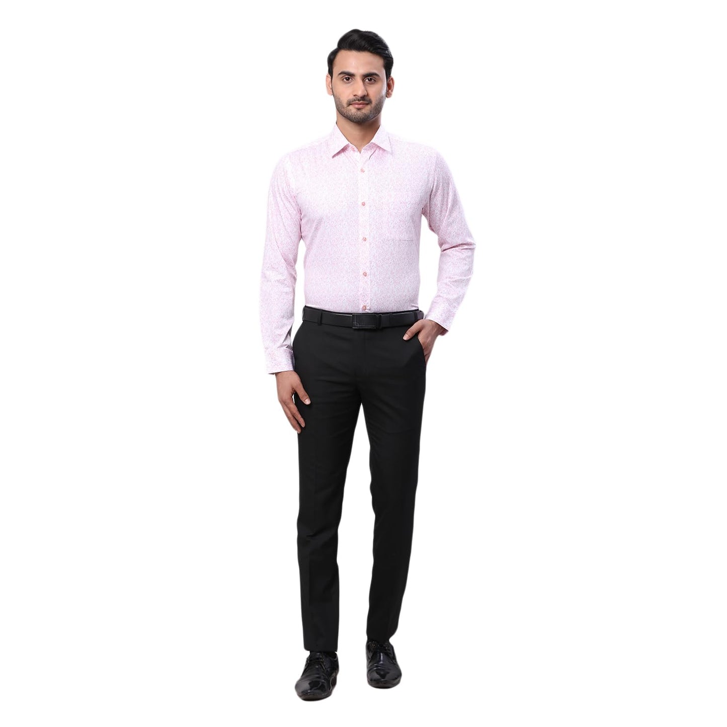 Raymond Men's Slim Fit Structure Pattern Pure Cotton Semi Cutaway Collar Full Sleeve Formal Shirt (Size: 42)-RMSX12828-R4 Medium Red