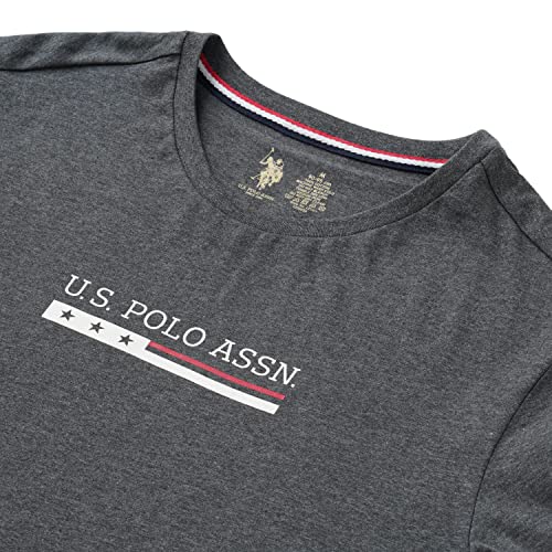U.S. POLO ASSN. Men Crew Neck Brand Print LE001 Lounge T-Shirt - Pack of 1 (Anthra Mel L)