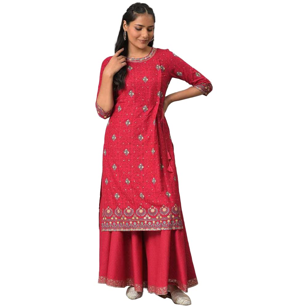 W for Woman Women's Regular Divided Skirt (22AUW62217-119997_Dark Pink