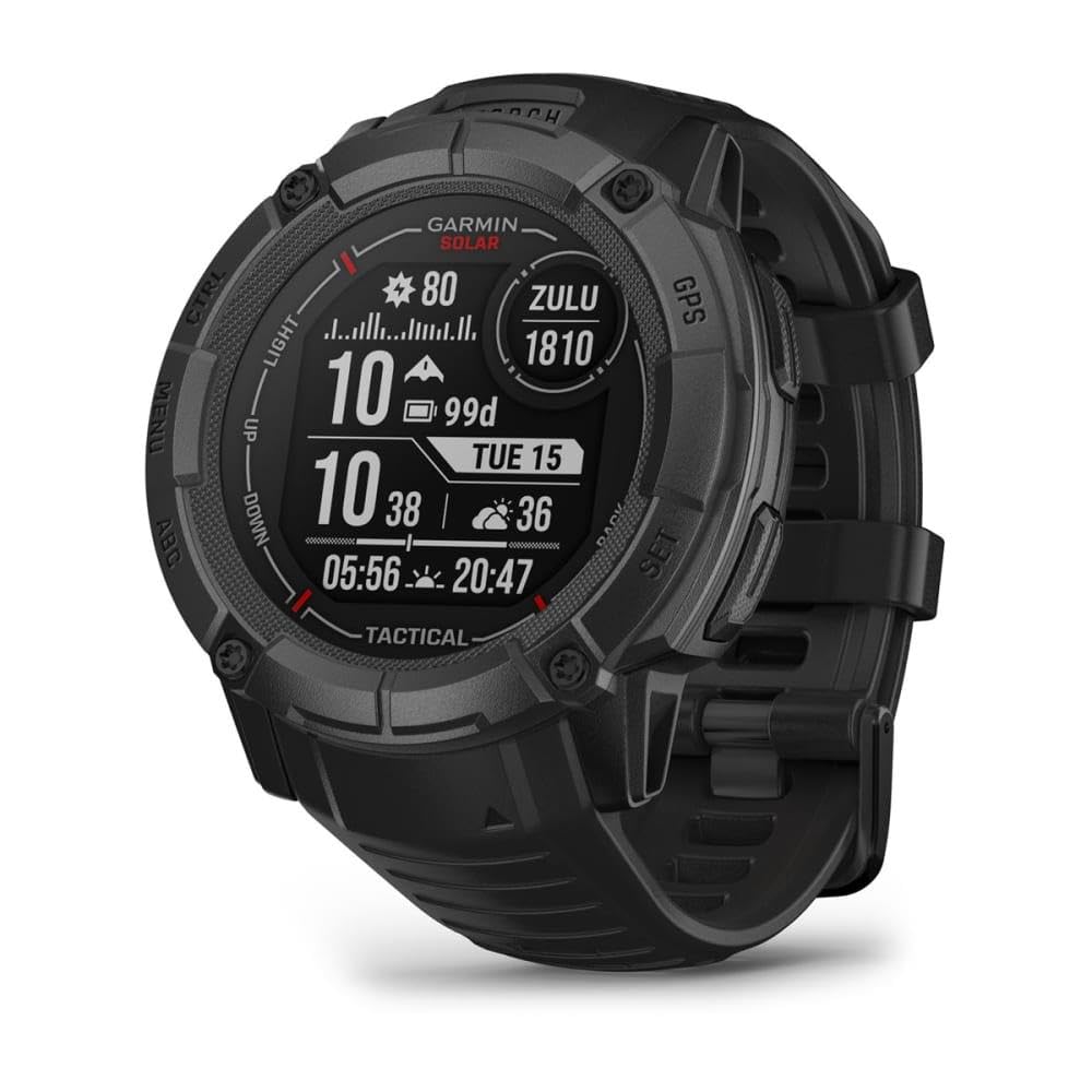 Garmin Instinct 2X, Solar - Tactical Edition, Rugged Hybrid Smartwatch with Solar Charging Capabilities, Tactical-Specific Features, Black