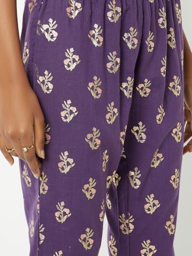 Max Women's Cotton Blend Kurta Set (CTKSTGEP37_Purple