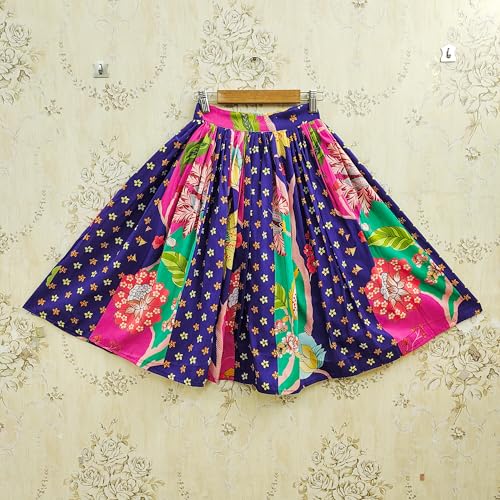 ALOK ENTERPRISE Kids Girls Blue Floral Printed Lehenga Choli Set | Sleeveless Cotton Blend Lehenga for Girls | Festive, Wedding & Traditional Ethnic (WHITE, 3-4 YEARS)