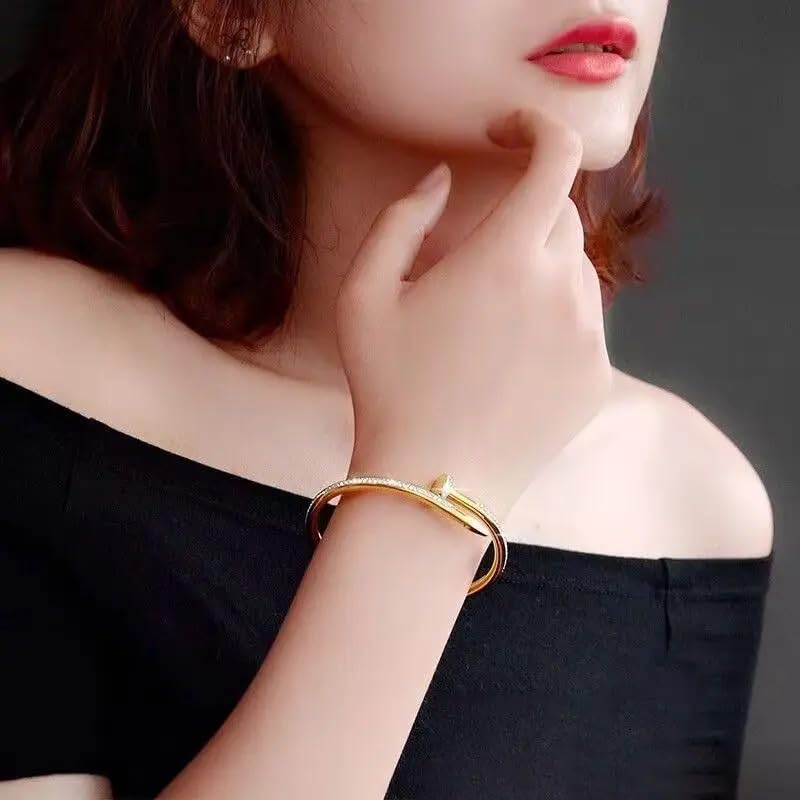 MEENAZ bracelet for women Bangles for women Anti Tarnish Stylish Adjustable Bracelet for girls rose gold Kada for Women Accessories Anti Tarnish Jewellery Stainless Steel Cuff Bracelet gifts Combo