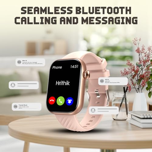 itel Alpha 2 51.05mm (2.01") LCD Display Smart Watch, 480 Nits Brightness, 7 Days Battery Life, Heart Rate & Blood Oxygen Monitoring, IP68 Waterproof with Multisport Modes (Rose Gold)